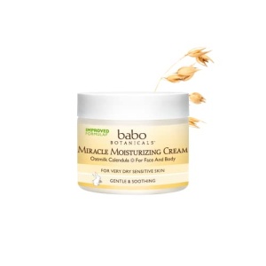 Babo Botanicals Miracle Moisturizing Face & Body Cream - with Natural Oat Extract, Organic Calendula & Shea Butter - For Babies, Kids or Adults with Sensitive or Dry Skin - 2 oz