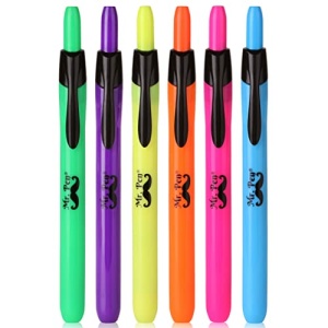Mr. Pen- Highlighters, Retractable Highlighters, 6 Pack, Highlighters Assorted Colors, Retractable Markers, Colorful HighLighters, Colored Highlighters, Bible Highlighter, Highlighter Set