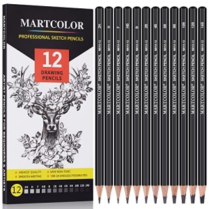 MARTCOLOR Drawing Sketching Pencils Set, 12 Pack Graphite Pencils(14B - 2H), Ideal for Drawing Art, Sketching, Shading, Artist Pencils for Artist Adults Kids Beginner