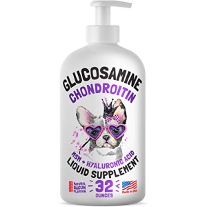 Liquid Glucosamine for Dogs Bacon Flavour with Chondroitin, MSM & Hyaluronic Acid K9 Supplement Hip and Joint Formula Advanced Mobility Joint Pain Relief Senior Advanced Supplement for All Breeds