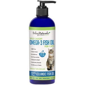 Deley Naturals Wild Caught Fish Oil for Cats - 16oz - Omega 3-6-9, GMO Free - Reduces Shedding, Supports Skin, Coat, Joints, Heart, Brain, Immune System - Highest EPA & DHA Potency – Pure Fish Oil